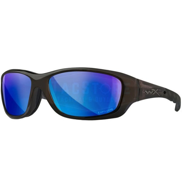 Wiley X WX Gravity Captivate Polarized Blue Mirror - Black