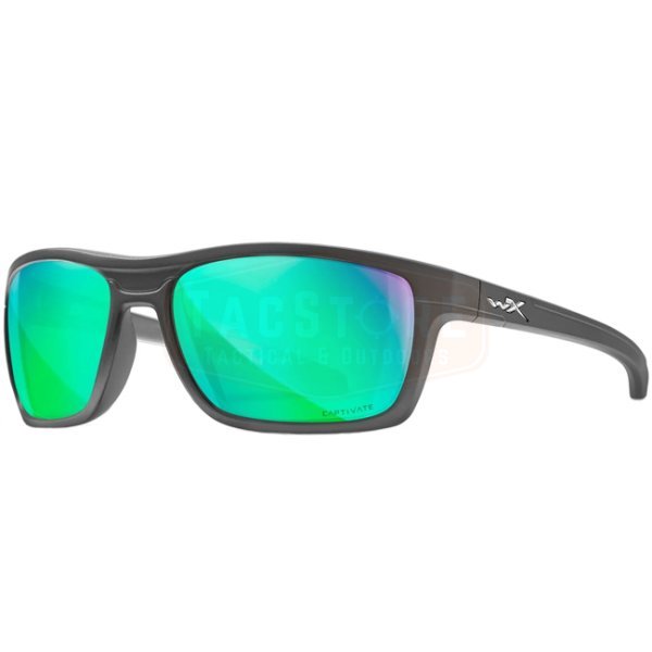 Wiley X WX Kingpin Captivate Polarized Green Mirror - Grey