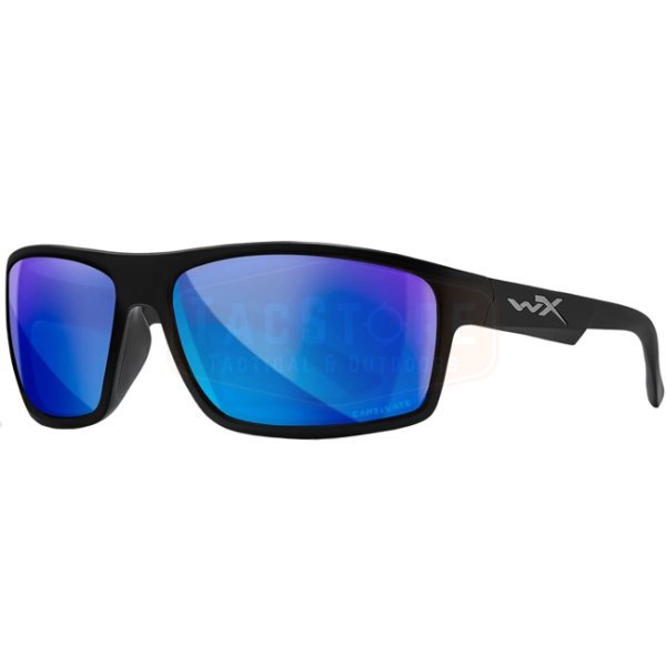 Wiley X WX Peak Captivate Polarized Blue Mirror - Black