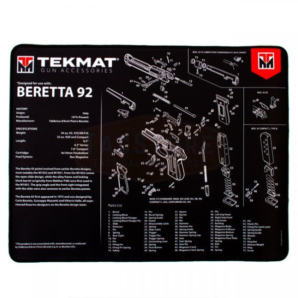 TekMat Cleaning & Repair Mat Ultra 20 - Beretta 92