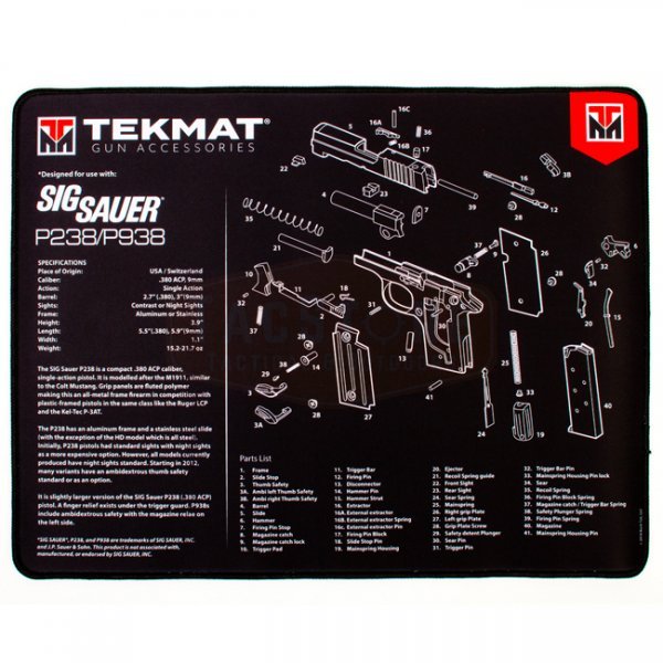 TekMat Cleaning & Repair Mat Ultra 20 - Sig Sauer P238