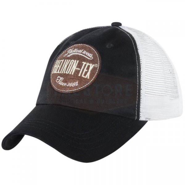 Helikon-Tex Trucker Logo Cap Cotton Twill - Black / White