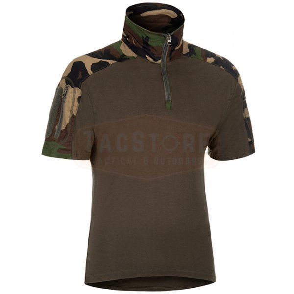 Invader Gear Combat Shirt Short Sleeve - Woodland - 2XL