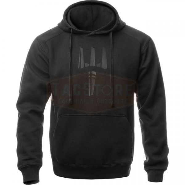 Pitchfork Casual Hoodie Black Print - Black - S