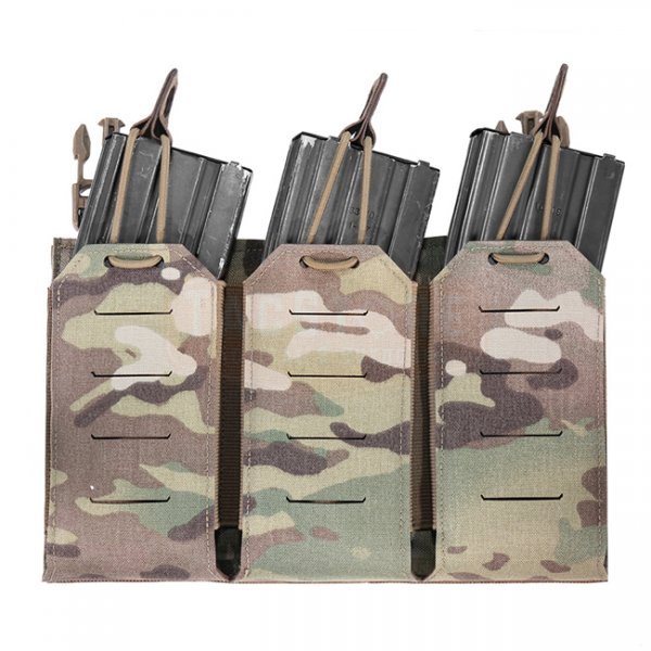 Warrior Laser Cut Triple Bungee 5.56 Magazine Pouch - Multicam