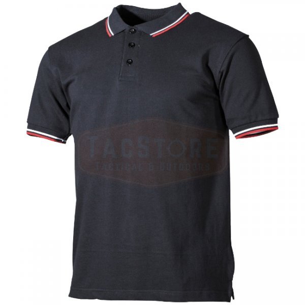 ProCompany Polo Shirt Buttoned Red & White Stripe - Black - S