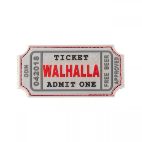 JTG Large Walhalla Ticket Rubber Patch - White