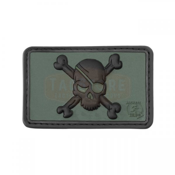 JTG Pirate Skull Rubber Patch - Forest