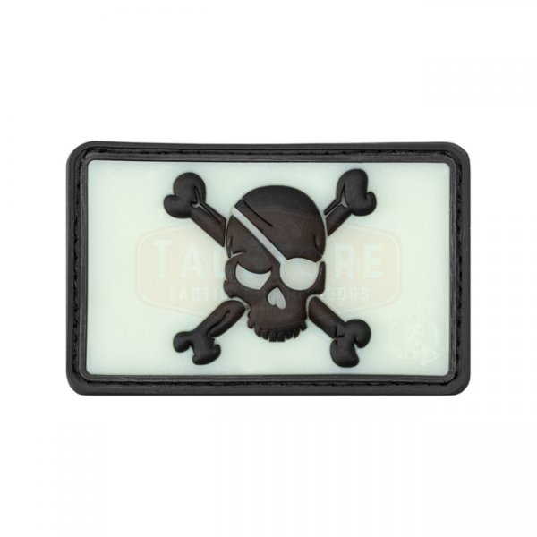 JTG Pirate Skull Rubber Patch - Glow Back