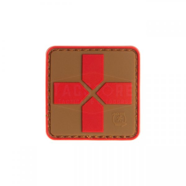 JTG Red Cross Rubber Patch 40mm - Coyote Red