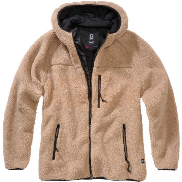 Brandit Ladies Teddyfleecejacket Hood - Camel - S