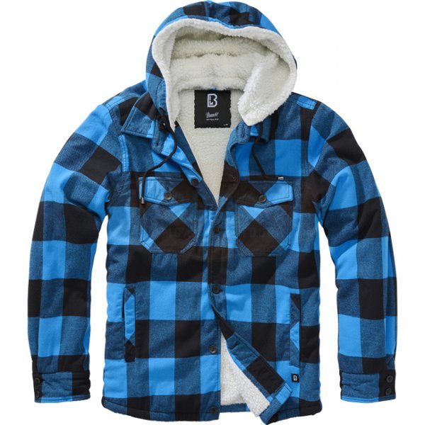 Brandit Lumberjacket Hooded - Black / Blue - 5XL