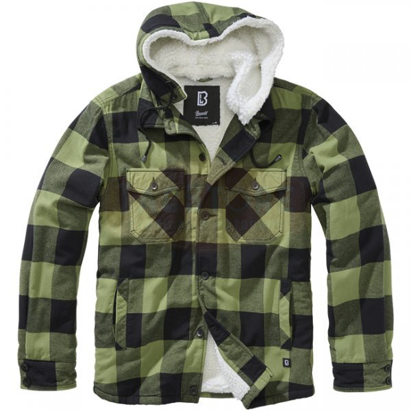 Brandit Lumberjacket Hooded - Black / Olive - L