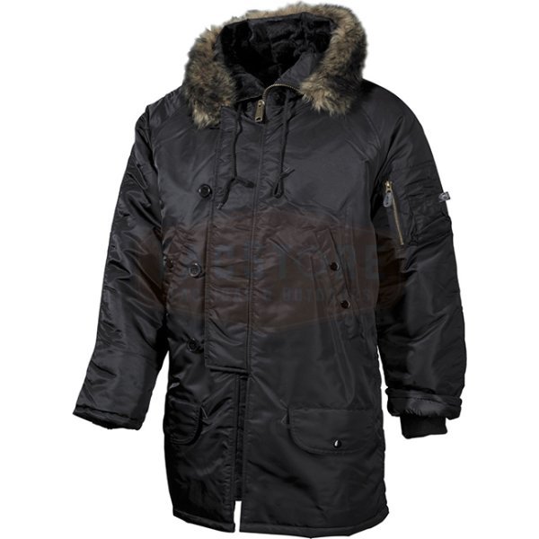 MFH US N3B Polar Jacket Lined - Black - M