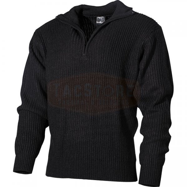 MFH TROYER Zippered Pullover - Black - 3XL