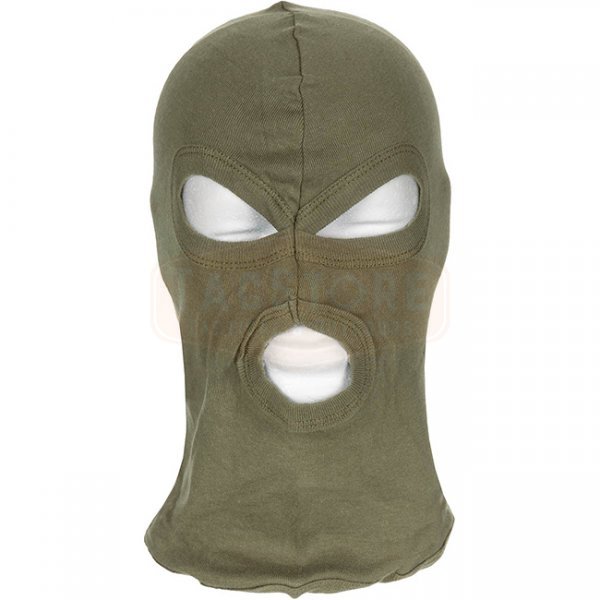 MFH Light Balaclava Three Hole Cotton - Olive