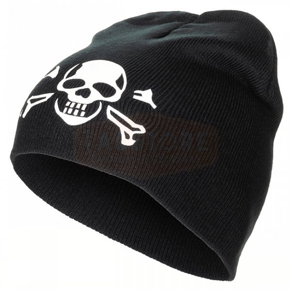 MFH Beanie Hat Fine Knit SKULL - Black