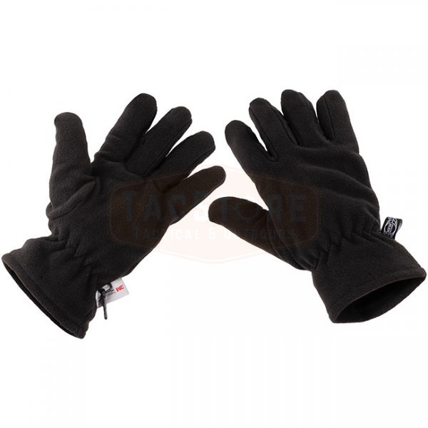 MFH Fleece Gloves 3M Thinsulate - Black - M