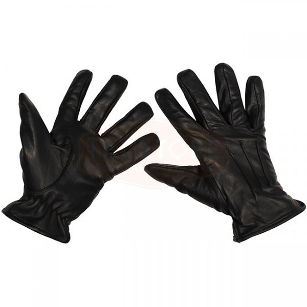 MFH Leather Gloves Safety Cut-Resistant - Black - S