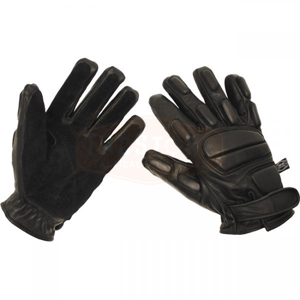 MFH Leather Gloves Protect Cut-Resistant - Black - S