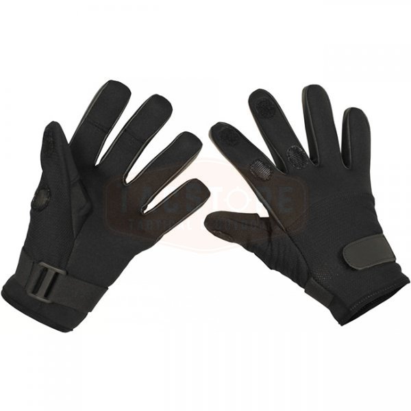 MFH Neoprene Mesh Gloves - Black - M