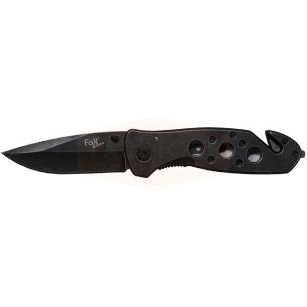 FoxOutdoor Jack Knife Stonewashed Metal Handle - Black