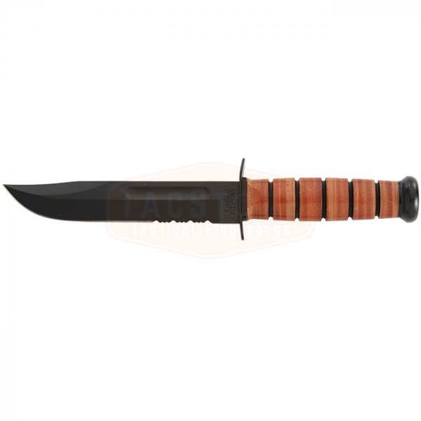 Ka-Bar Full Size Military Fighting Utility Knife Plain Blade & Hard Plastic Sheath - USMC