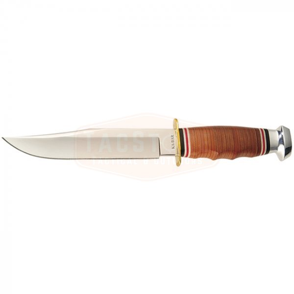 Ka-Bar Stacked Leather Handle Bowie Knife