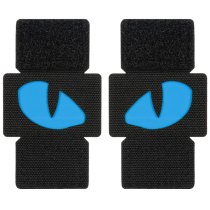 M-Tac Blue Tiger Eyes Laser Cut Patch - Black