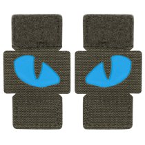 M-Tac Blue Tiger Eyes Laser Cut Patch - Ranger Green