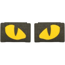 M-Tac Yellow Tiger Eyes Laser Cut Patch - Ranger Green