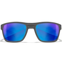 Wiley X WX Kingpin Captivate Polarized Blue Mirror - Grey