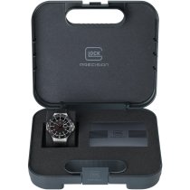 Glock Watch Silver Steel Case & Black Silicone Strap