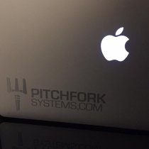 Pitchfork The Brand Sticker Large - Zombie Green