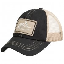 Helikon-Tex Trucker Logo Cap Cotton Twill - Black / Khaki A