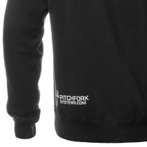 Pitchfork Casual Hoodie White Print - Black - L