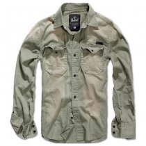 Brandit Denimshirt Hardee - Olive / Grey - L