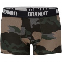 Brandit Boxershorts Logo 2-pack - Woodland / Dark Camo - L