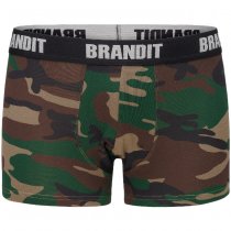 Brandit Boxershorts Logo 2-pack - Woodland / Black - L