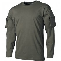 MFH Tactical Long Sleeve Shirt Sleeve Pockets - Olive - 2XL