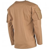 MFH Tactical Long Sleeve Shirt Sleeve Pockets - Coyote - 3XL