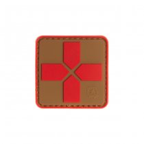 JTG Red Cross Rubber Patch 40mm - Coyote Red