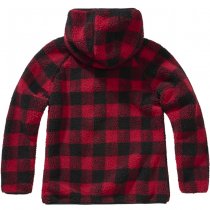 Brandit Ladies Teddyfleecejacket Hood - Red / Black - Gr. M