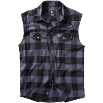 Brandit Checkshirt Sleeveless - Black / Grey - 5XL