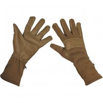 MFH BW Combat Gloves Long Gauntlet Leather Trim - Coyote - 2XL