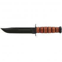 Ka-Bar Full Size Military Fighting Utility Knife Plain Blade & Leather Sheath - US Navy