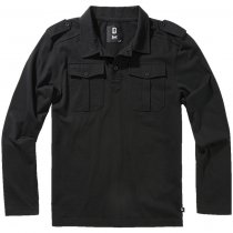 Brandit Jersey Poloshirt Willis Longsleeve - Black - M