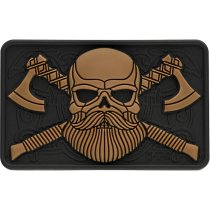 M-Tac Bearded Skull 3D Rubber Patch - Coyote