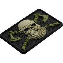 M-Tac Bearded Skull 3D Rubber Patch - Olive