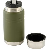 M-Tac Stainless 750ml Thermos & Folding Spoon - Olive